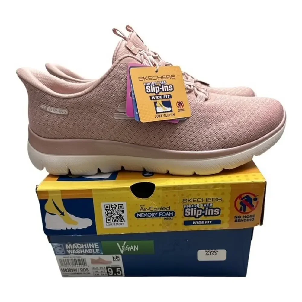 Skechers Summits Charming Glow Shoes Women 9.5 Pink Rose Slip-in Sneakers 150289